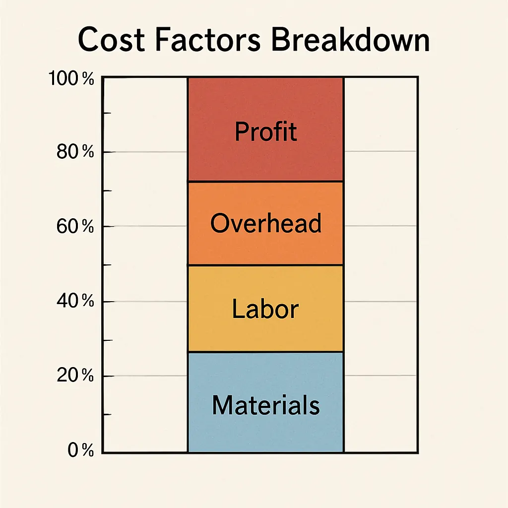 Website pricing breakdown for design, platform and functionality costs